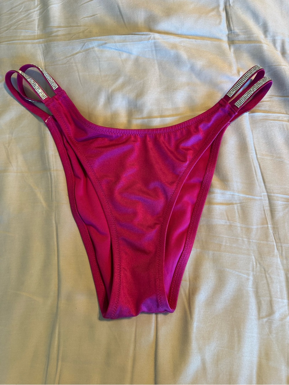 Victoria's Secret Shine Hot Pink Bikini Bottoms with Rinestone Finish
